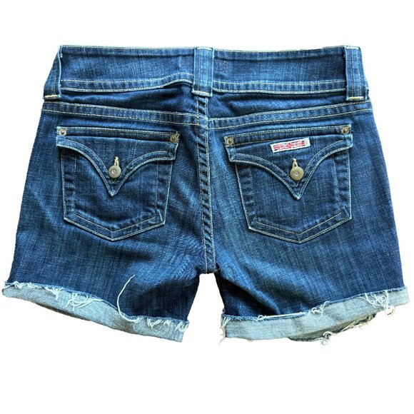 Hudson Denim Shorts Size 28 Cuffed Distressed Stretch Jean Cutoffs Summer Casual - Picture 2 of 5